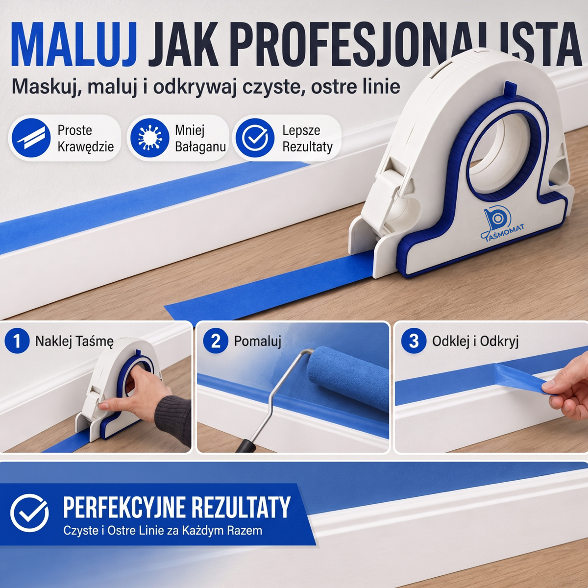 Taśmomat™ Lite — poręczny aplikator do taśmy malarskiej